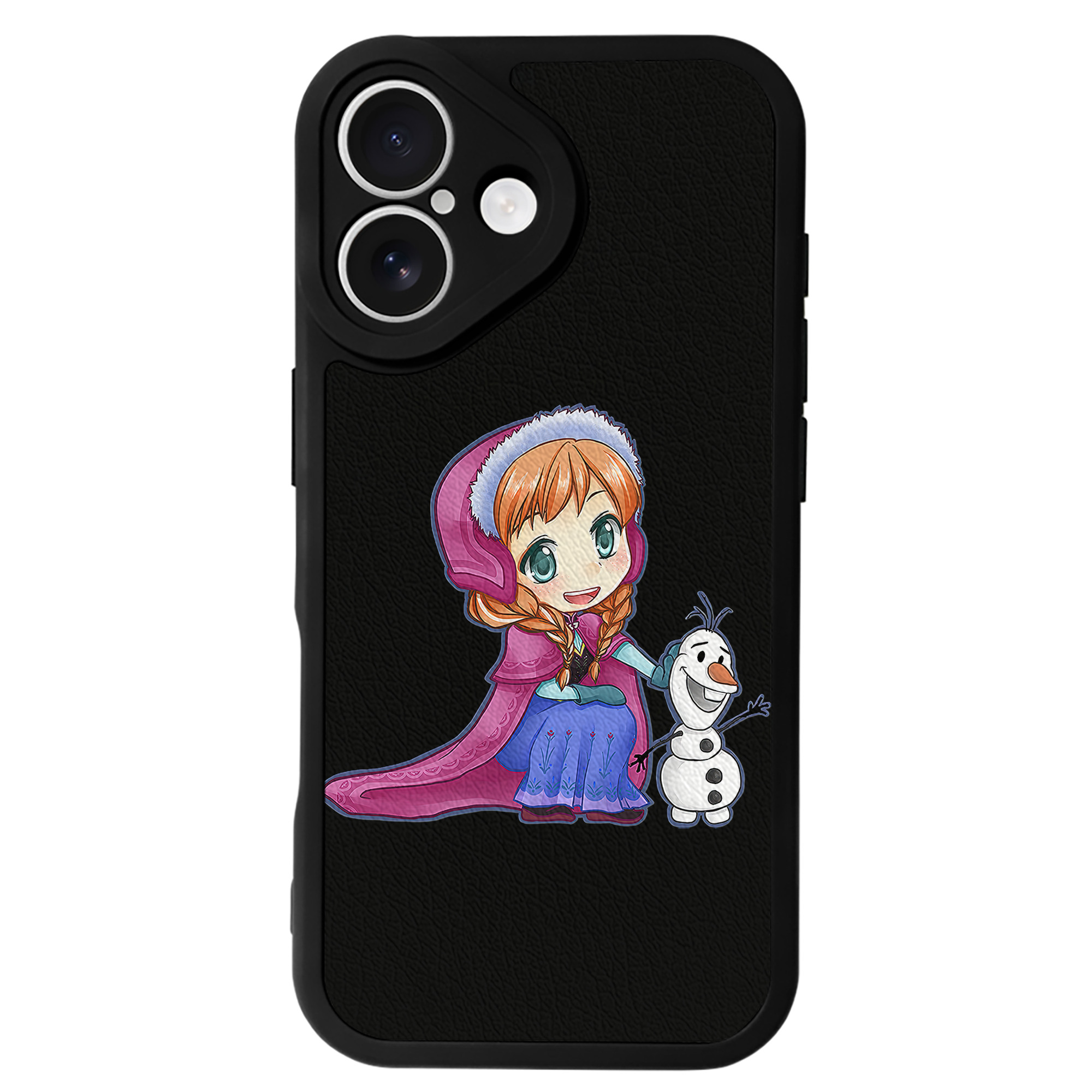 （画像用） アナと雪の女王 アンナ エルサ Frozen Anna Elsa 【iPhone 16シリーズ対応】シリコンスマホケース（レザー調） 材質：シリコン